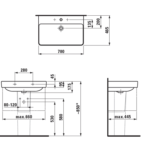 816967 раковина для установки на поверхность коллекция laufen pro s