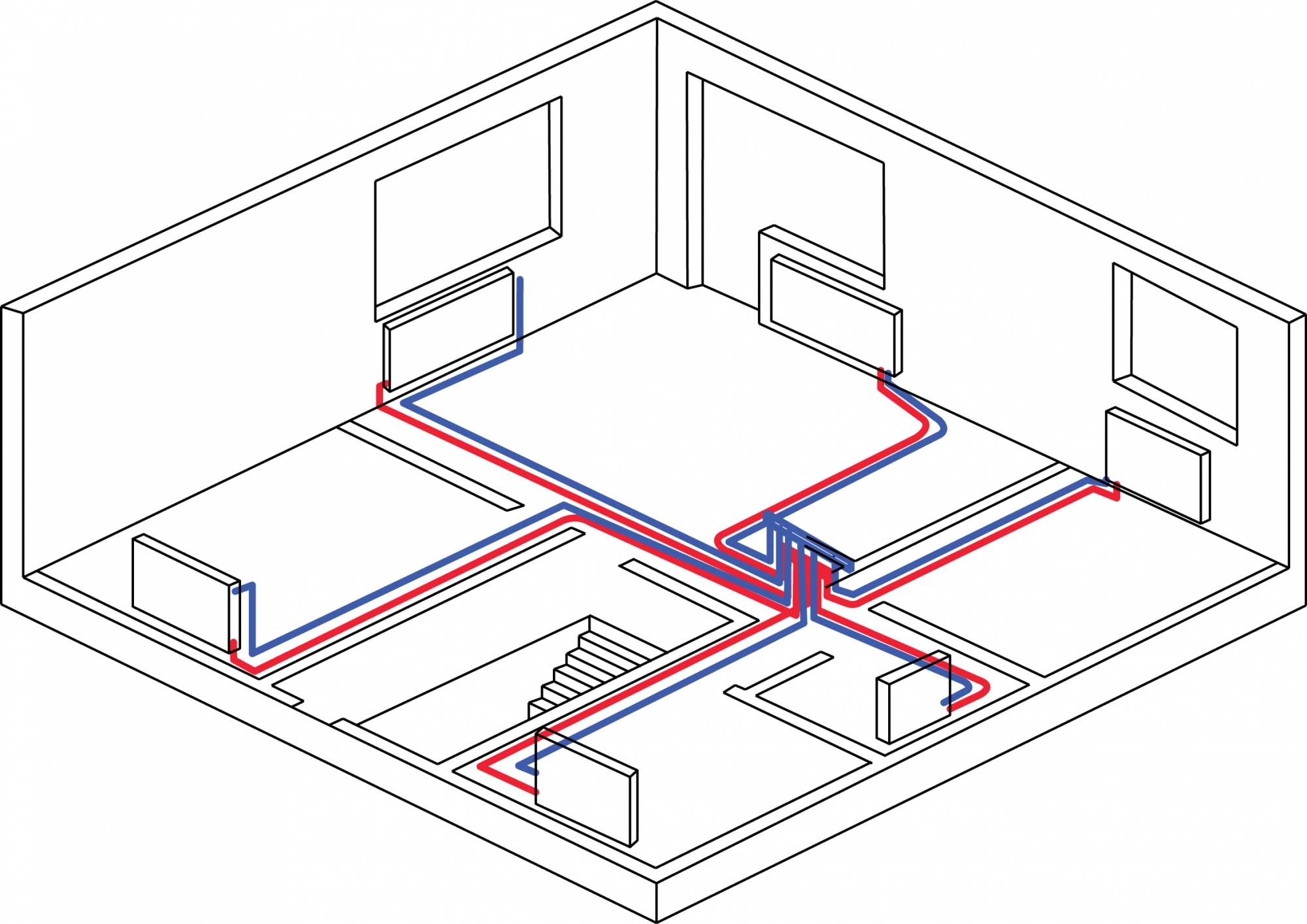 Варианты систем отопления двухэтажного частного дома