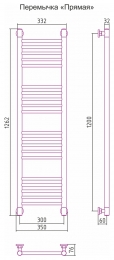 Сунержа Полотенцесушитель водяной Богема+ 1200х300, прямая фото 3