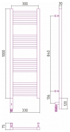 Сунержа Полотенцесушитель электрический МОДУС 3.0 1000х300, МЭМ левый фото 2