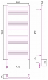 Сунержа Полотенцесушитель электрический МОДУС 3.0 1000х400, МЭМ левый фото 2