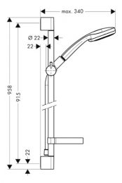 Hansgrohe душевой гарнитур Croma 100 Multi/Unica’C Shower Set 90 см фото 2