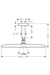 Hansgrohe Raindance Е Air 1jet 360 верхний душ фото 2