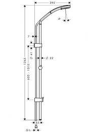 Hansgrohe душевой гарнитур Croma 100 Multi/Unica'Reno Lift 105 см фото 2