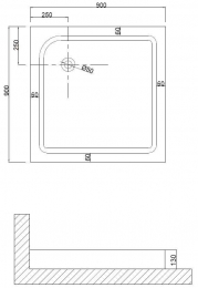 Душевой поддон акриловый Niagara Eco NG-P9090-14Q 90x90 фото 2