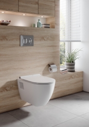 Унитаз подвесной Smart, безободковый, с тонким сиденьем с микролифтом, Serel фото 3