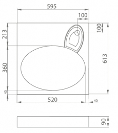 Раковина Esse X F 600/6 59,5*61,3 с мыльницей для установки над стиральной машиной фото 2