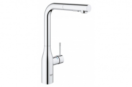 30270000 Grohe Essence New Смеситель однорычажный для мойки с выдвижным изливом с аэратором, L-излив фото