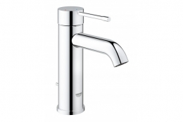 Смеситель для раковины GROHE Essence+ с донным клапаном, низким изливом, хром (23591001) фото