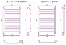 Сунержа Полотенцесушитель водяной Богема+ 800х500, выгнутая фото 3