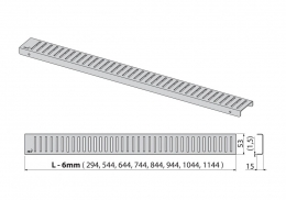 AlcaPlast Решётка LINE 850 мм для водоотводящего желоба, нержавеющая сталь-матовый фото 2