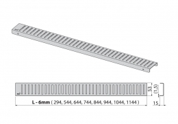 AlcaPlast Решётка LINE 1050 мм для водоотводящего желоба, нержавеющая сталь-матовый фото 2