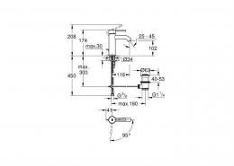 Grohe Essence New Смеситель для раковины S-Size II, сливной гарнитур фото 2