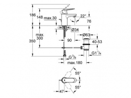 Grohe Eurosmart Cosmopolitan Смеситель для раковины, сливной гарнитур фото 2