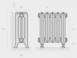 Радиатор чугунный Deco D2 - 6 секции фото 5