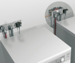 Сифон для стиральной и посудомоечной машины DN40/50 с подключением воды и с водопров. краном R 1/2" фото 3