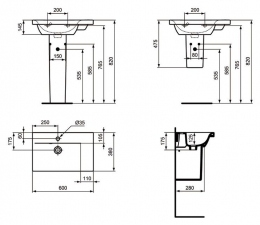 Ideal Standard CONNECT SPACE Умывальник 60х38 см фото 2