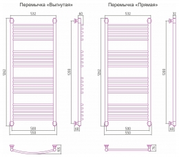 Сунержа Полотенцесушитель водяной Богема+ 1200х500, выгнутая фото 3