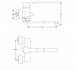 Ideal Standard Connect Смеситель для ванны, излив 32 см фото 2