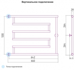 Сунержа Полотенцесушитель водяной High-Tech model "L" 500х650 фото 2