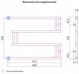 Сунержа Полотенцесушитель водяной High-Tech model "M" 500х650 фото 2