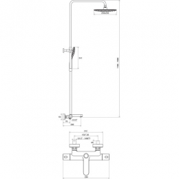 Ravak Душевая стойка с термостатическим смесителем для ванны и ручным душем Termo 300 TE 092.00/150 фото 2