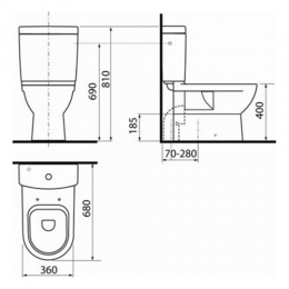 Jika MIO унитаз под бачок, высокий, вертикальный смыв, Vario фото 2