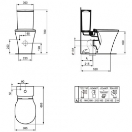 Ideal Standard CONNECT AIR AquaBlade® Напольный унитаз (чаша), горизонтальный выпуск фото 2