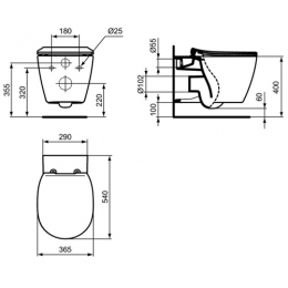 Ideal Standard E047901 Connect Aquablade подвесной унитаз фото 2