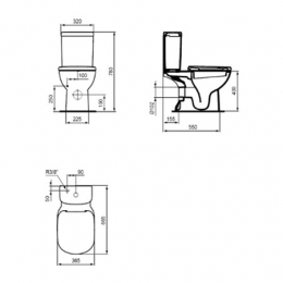 Ideal Standard Tempo Напольный унитаз с бачком, горизонтальный выпуск фото 2