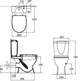 Ideal Standard Eurovit Напольный унитаз с крышкой-сиденьем с функцией Soft-Close фото 2