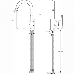 Ideal Standard Connect Смеситель для раковины, высокий излив фото 2