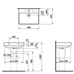 Laufen Pro S раковина 600*465 фото 2