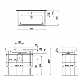 Laufen Pro S раковина-столешница 85*46 фото 2