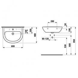 Laufen Раковина 600х480 мм Pro B фото 2