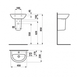 Laufen Раковина 450х330 мм Pro B фото 2