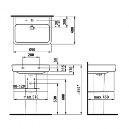 Laufen Раковина 650х480 мм Pro A фото 2