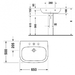 Duravit D-Code раковина 650 см фото 2