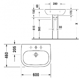 Duravit D-Code раковина 600 см фото 2