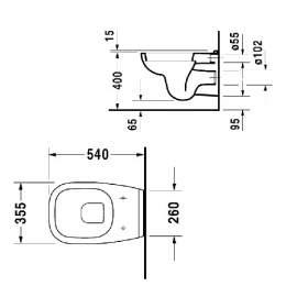 Duravit D-Code Унитаз подвесной с вертикальным смывом (22090900642, 22090900002) фото 2