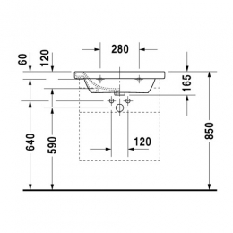 Duravit Dura Style Раковина для мебели 650 х 480 мм, с переливом с 1 отв., без крепления NEW фото 3