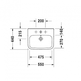 Duravit Dura Style Раковина с переливом 550 х 440 мм, с 1 отв., без крепления NEW фото 2