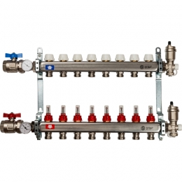 Stout Коллектор из нержавеющей стали в сборе с расходомерами 8 вых. фото