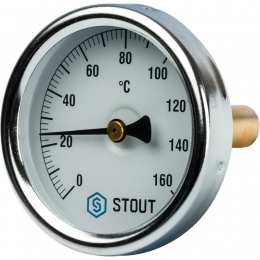 Stout Термометр биметаллический с погружной гильзой. Корпус Dn 63 мм, гильза 50 мм, 1/2 фото