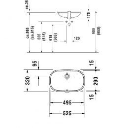 Duravit D-Code раковина под столешницу 490 фото 2