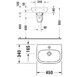 Duravit D-Code раковина 450 см фото 2