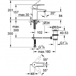 Grohe Eurostyle Cosmopolitan Смеситель для раковины, сливной гарнитур фото 2