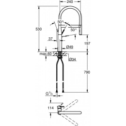 Grohe Essence New Смеситель для мойки с профессиональной лейкой фото 2