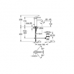 23589001 Grohe Essence New Смеситель для раковины S-Size II, сливной гарнитур фото 2