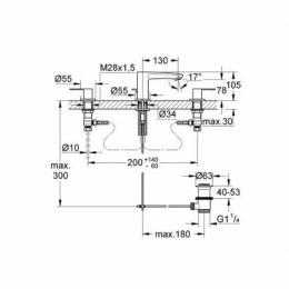 Grohe Eurostyle Cosmopolitan Смеситель для раковины на 3 отверстия фото 2